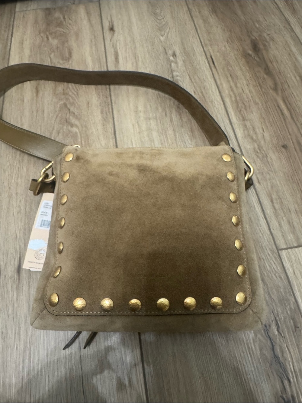 Rebecca Minkoff Tan Suede Studded Shoulder Bag